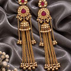 Kashmir Meher Jhumka Cascade Earrings