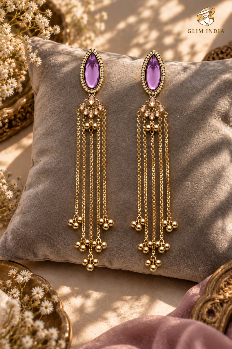 Kashmiri Emerald Jhumka Luxe Earrings