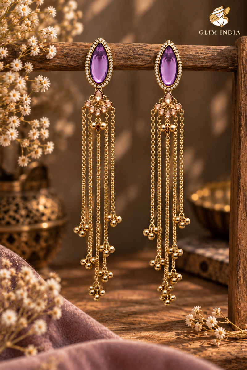Kashmiri Emerald Jhumka Luxe Earrings
