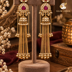 Kashmir Meher Jhumka Cascade Earrings