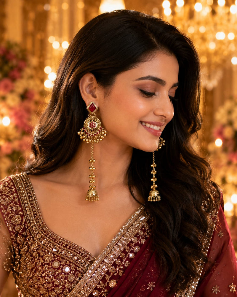 Noor-e-Kashmir Ruby Earrings