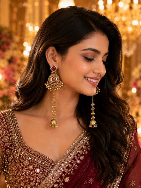 Noor-e-Kashmir Ruby Earrings