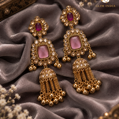 Noor Mahal Kundan Jhumka Earrings