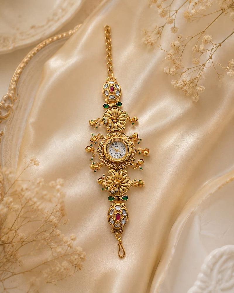 Rajsi Floral Kundan Heritage Jewellery Watch
