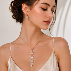 Celeste Bow Cascade Necklace Set