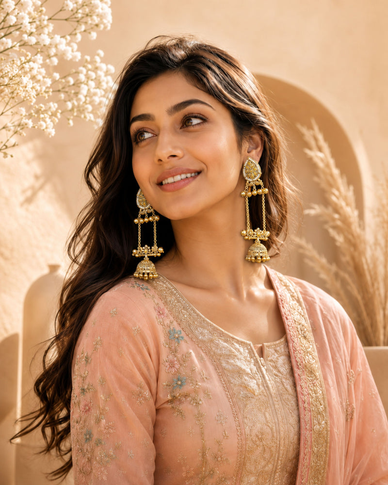 Kashmiri Gulnaar Heritage Earrings