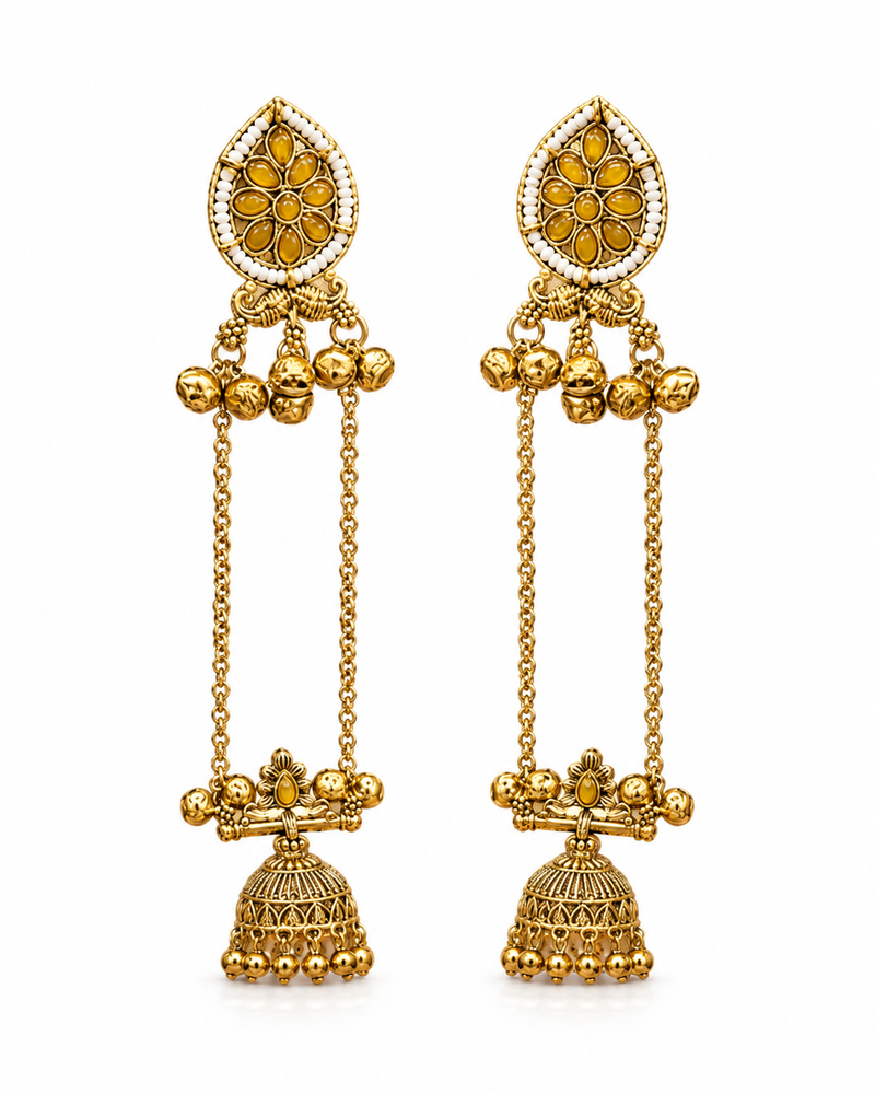 Kashmiri Gulnaar Heritage Earrings