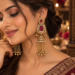 Noor Mahal Kundan Jhumka Earrings
