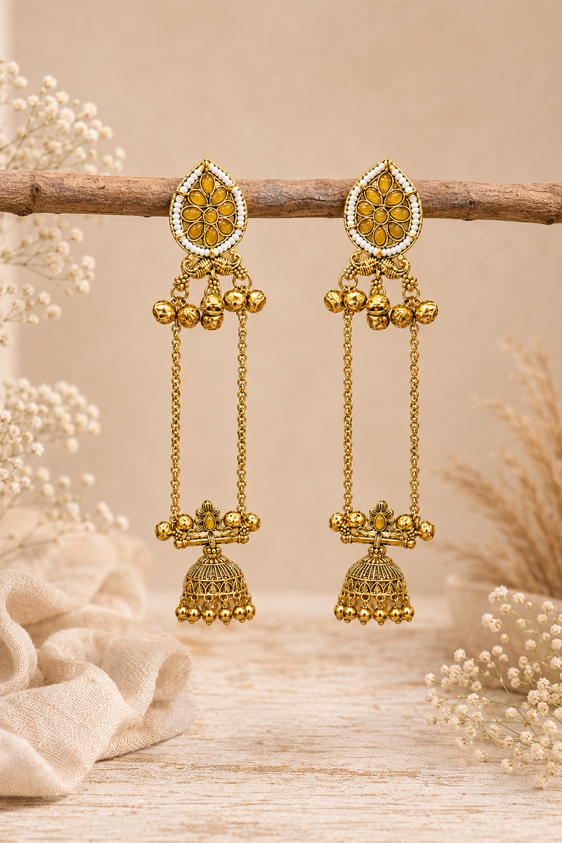 Kashmiri Gulnaar Heritage Earrings