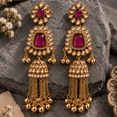 Noor Mahal Kundan Jhumka Earrings