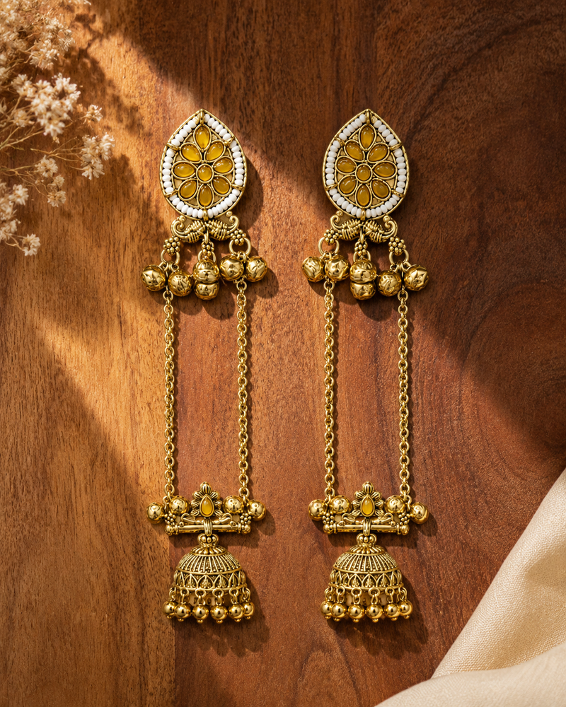 Kashmiri Gulnaar Heritage Earrings