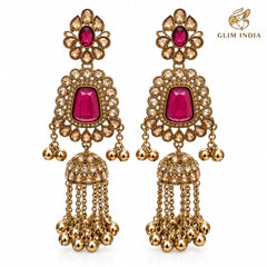 Noor Mahal Kundan Jhumka Earrings