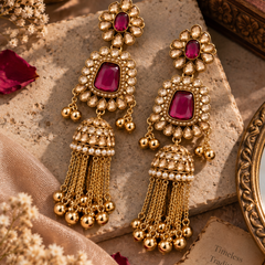 Noor Mahal Kundan Jhumka Earrings