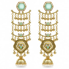 Sheesh Mahal Pearl Cascade Jhumka Earrings