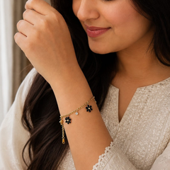 Midnight Daisy Charm Bracelet