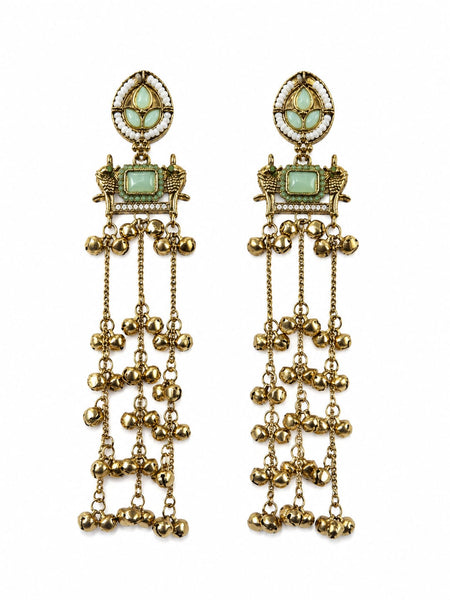 Kashmiri Zoon Bell Cascade Earrings