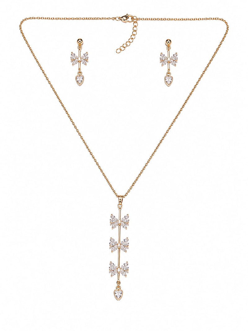Celeste Bow Cascade Necklace Set