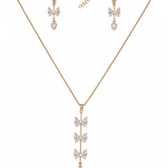 Celeste Bow Cascade Necklace Set