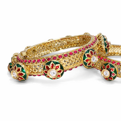 Royal Heritage Kundan Style Floral Bangles