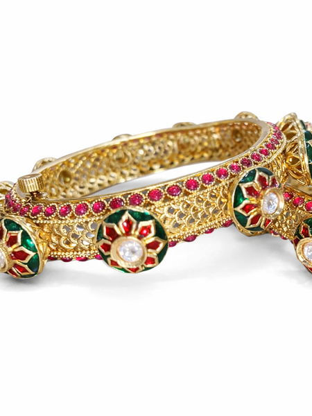 Royal Heritage Kundan Style Floral Bangles