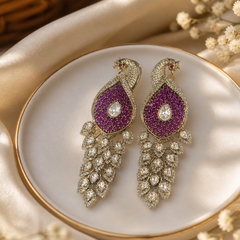 Royal Peacock Design Kundan Earrings for Women