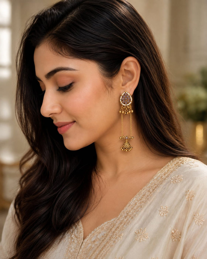 Kashmiri Gulnaar Heritage Earrings