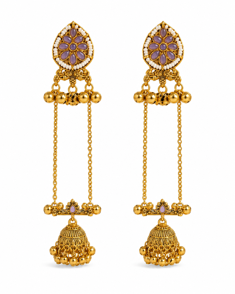 Kashmiri Gulnaar Heritage Earrings