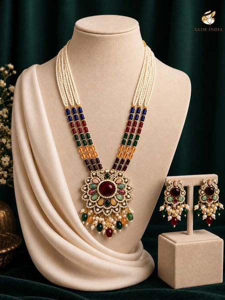 Royal Mosaic Pearl Necklace Set