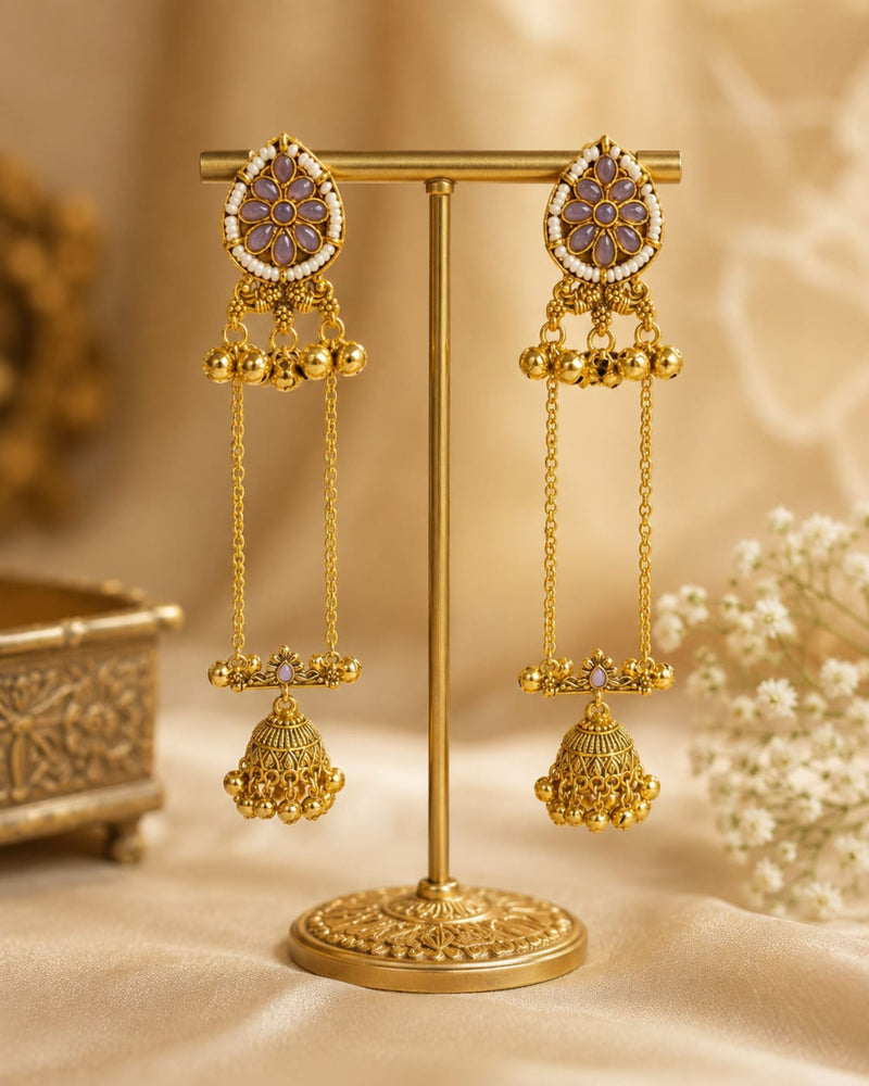 Kashmiri Gulnaar Heritage Earrings