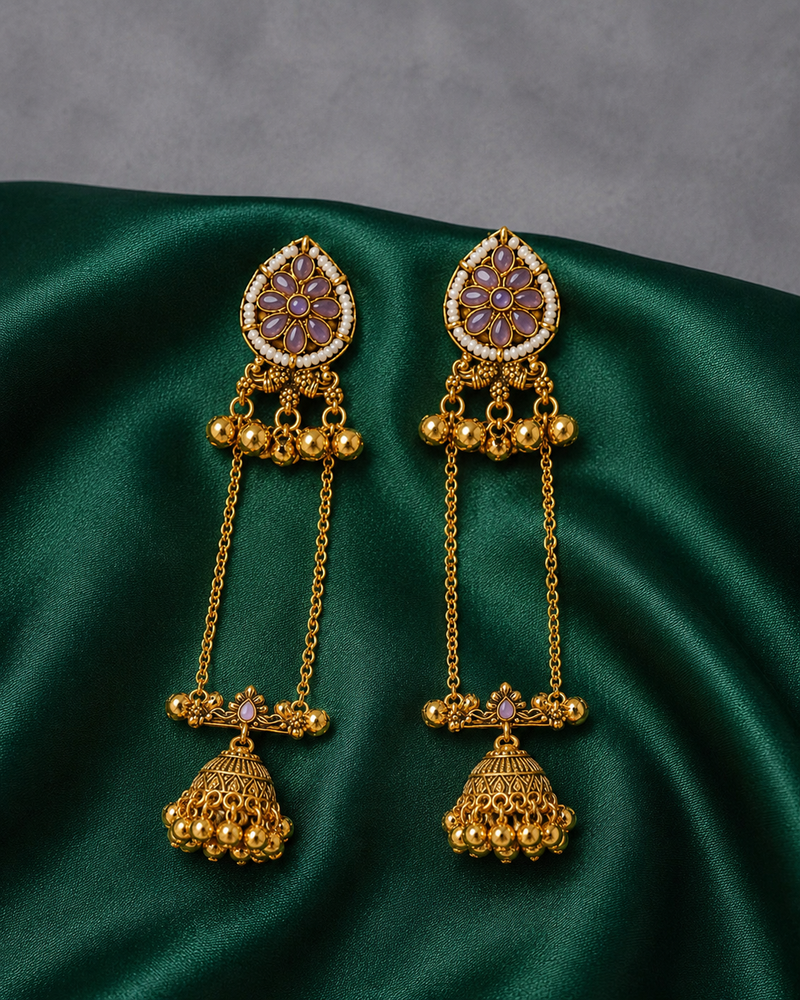 Kashmiri Gulnaar Heritage Earrings