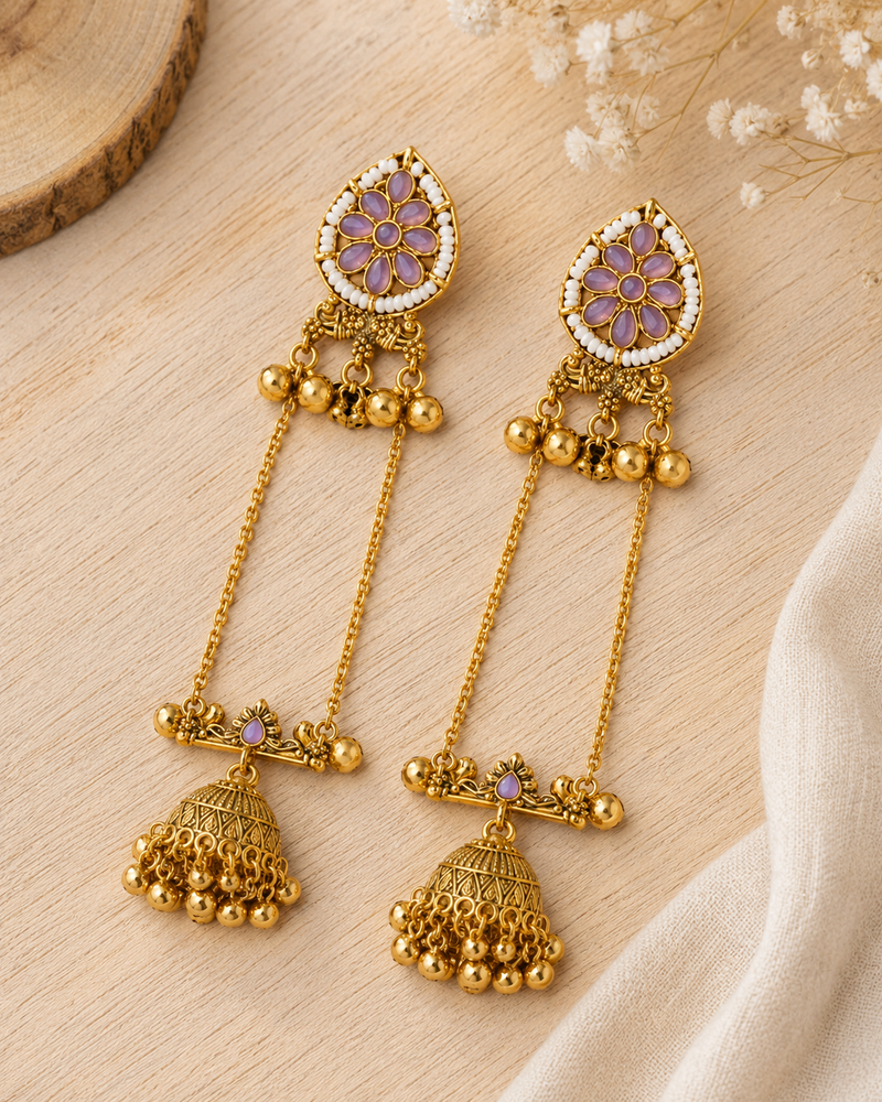 Kashmiri Gulnaar Heritage Earrings