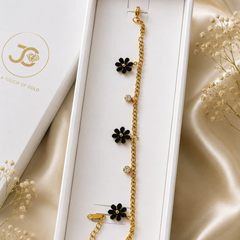 Midnight Daisy Charm Bracelet
