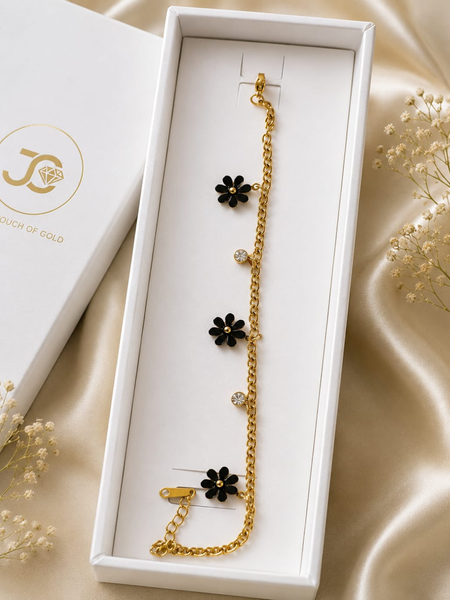 Midnight Daisy Charm Bracelet