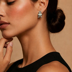 Gold Floral Stud Earrings with Pearl Drop | Earrings for Women