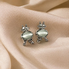 Gold Floral Stud Earrings with Pearl Drop | Earrings for Women
