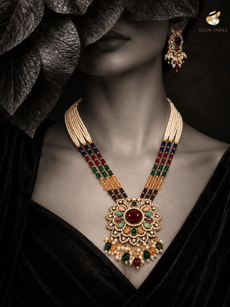 Royal Mosaic Pearl Necklace Set