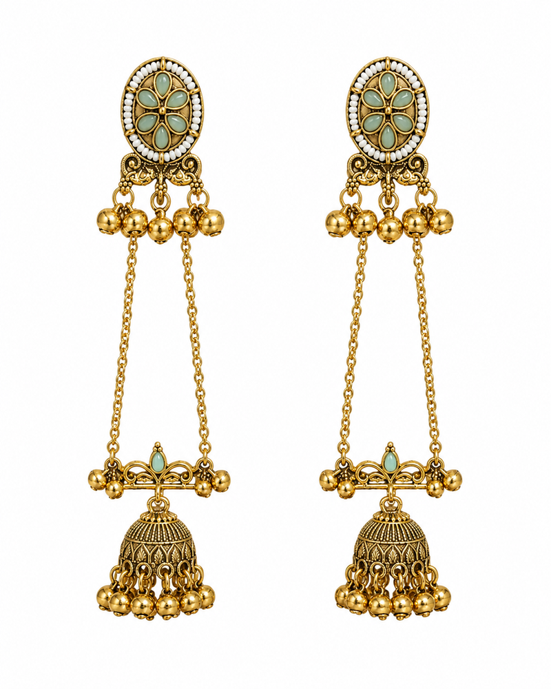 Shalimar Sage Kashmiri Earrings