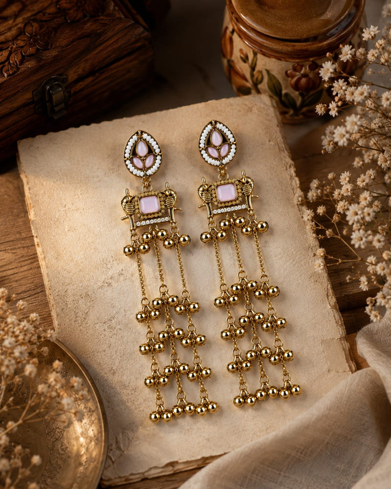 Kashmiri Zoon Bell Cascade Earrings