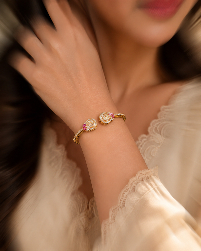 Pink Stone & Zircon Accents for Women