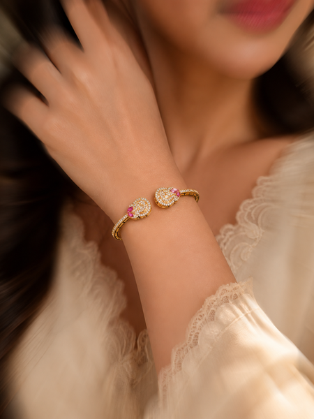 Pink Stone & Zircon Accents for Women