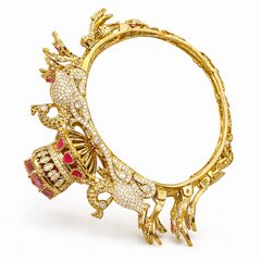 Royal Elephant & Peacock Temple Design Kada