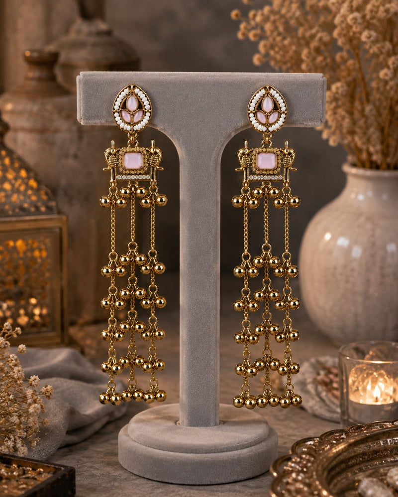 Kashmiri Zoon Bell Cascade Earrings