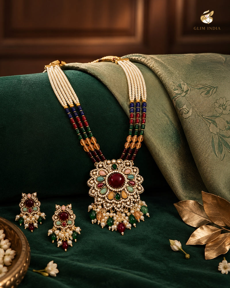 Royal Mosaic Pearl Necklace Set