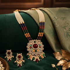 Royal Mosaic Pearl Necklace Set