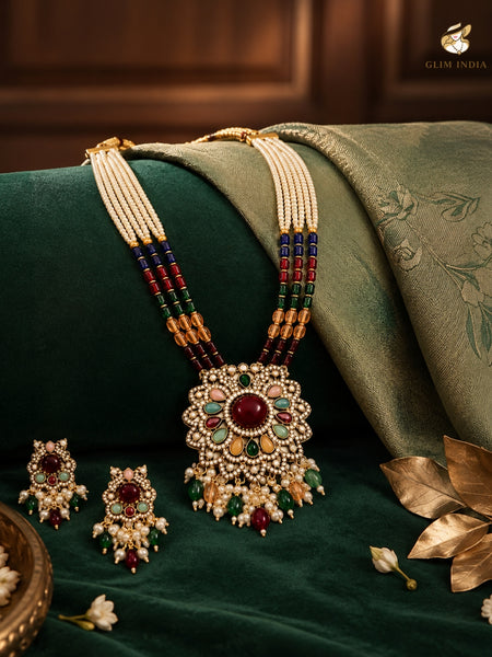 Royal Mosaic Pearl Necklace Set