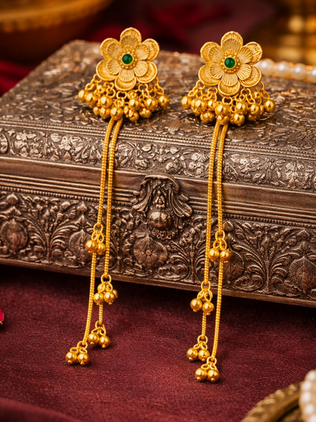 Traditional Floral Jhumka Earrings