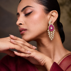 Royal Peacock Design Kundan Earrings for Women