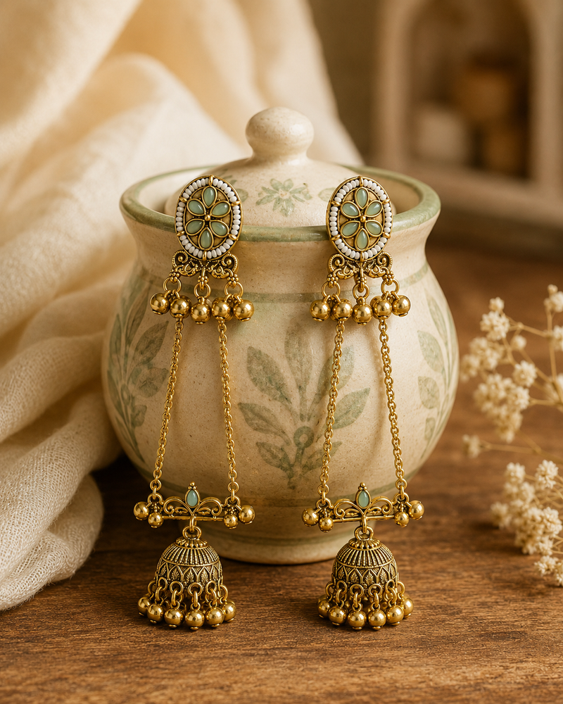 Shalimar Sage Kashmiri Earrings