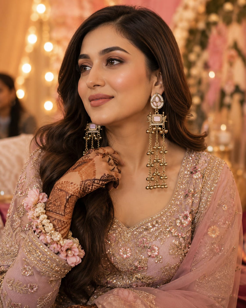Kashmiri Zoon Bell Cascade Earrings