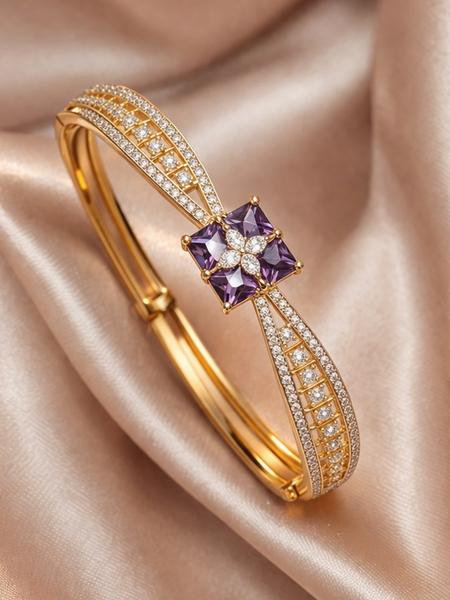 Royal Amethyst Tone Bracelet with Accents